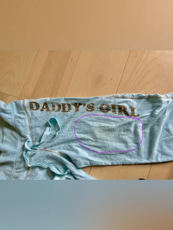 Y2K Aeropostale Lounge Set Fold Over Waist Pants & Baby Tee 100% Cotton Blue S - Picture 12 of 16